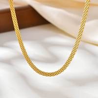 Vnox Stainless Steel 3mm/8mm Wide Flat Chain Necklace, Metal Fashion Strap Collar Choker For Women, Metal Neck Jewelry Gift