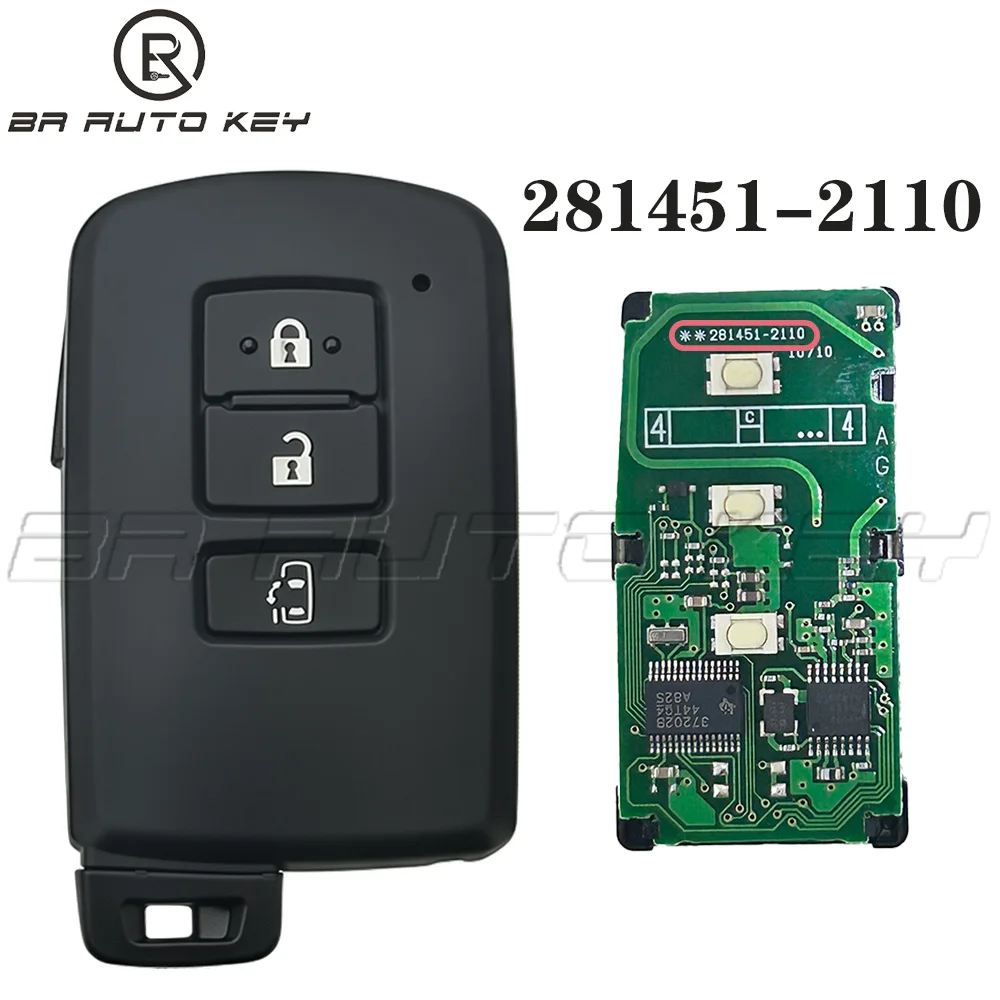Original 3 Button Car Remote Key Fob for Toyota Esquire Noah Sienta Voxy Smart Key 312.5/314.0 MHz 281451-2110 ID8A Chip P4 A8