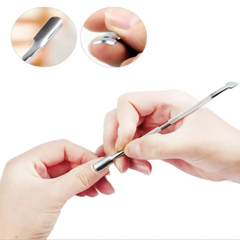 Double Sided Cuticle Remover New Silver Nail Care Tool Manicure Stainless Steel Nail Cuticle Pusher