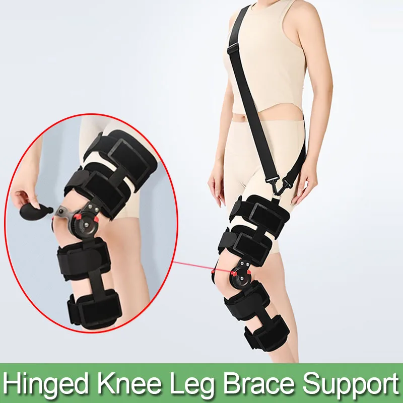 

Adjustable Hinged Orthopedic Knee-Joint Support Knee Leg Brace Protector Post Surgery Bone Orthosis-Ligament Care Joint Support