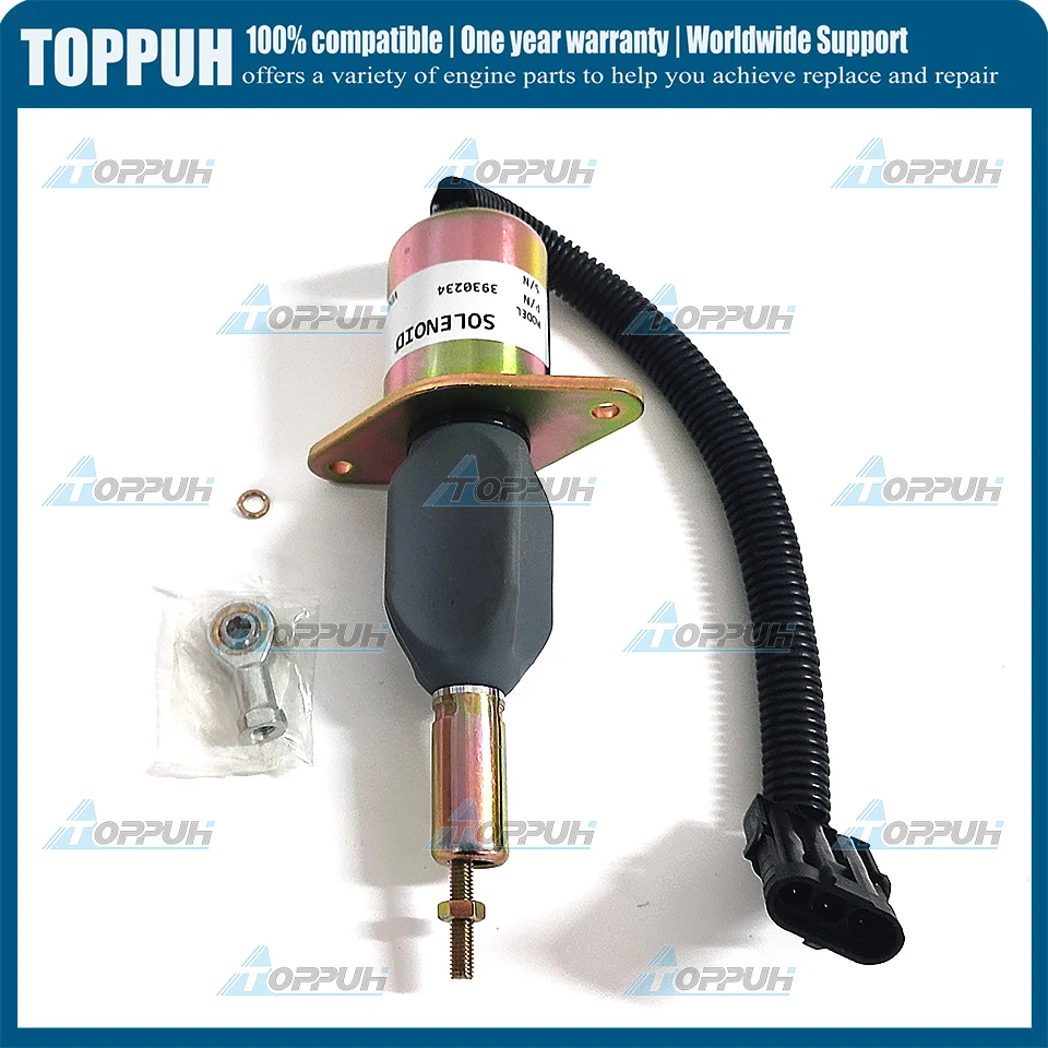 

24V 3930234 Fuel Shut Off Stop Solenoid For Cummins 6CT 8.3L Komatsu Excavator SA-4335-24 6743-81-9140