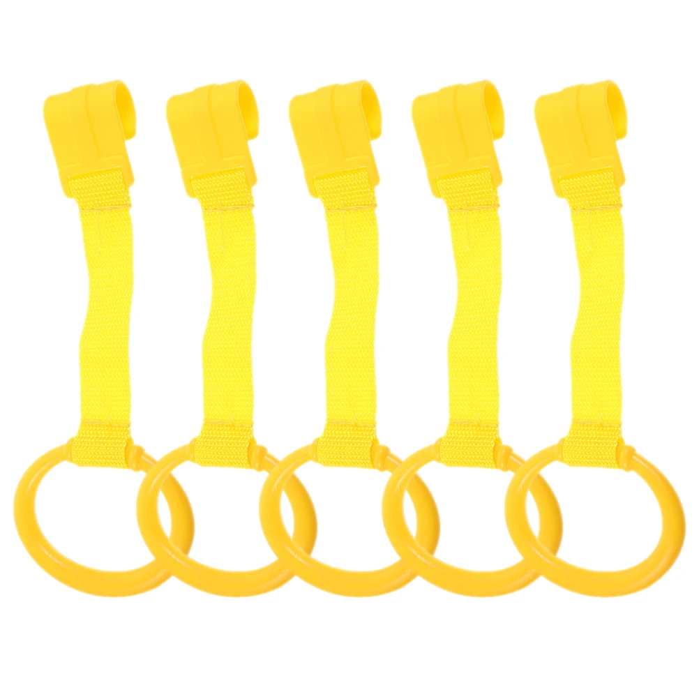 

5 шт., кольцо для ручного тяги для малышей, прочная детская кроватка, стоячая поддержка для уверенности, упражнения для движения здания, легкая ручка, легкий вес