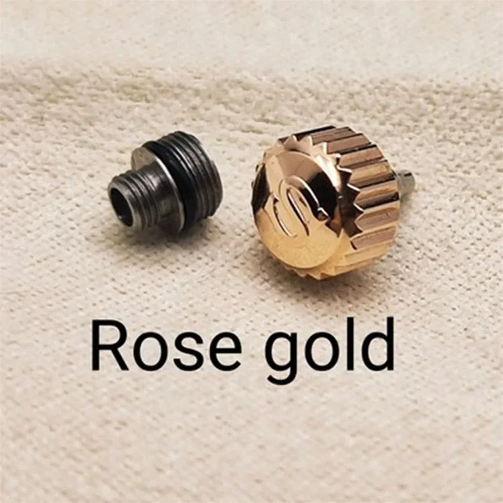 อะไหล่นาฬิกาคุณภาพสูง 7 มม.นาฬิกา Crown สําหรับ Retrofit ดําน้ํานาฬิกา S Crown สีดํา/เงิน/ทอง/Rose Gold