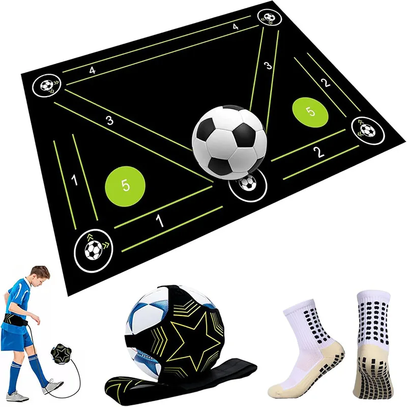 

Soccer Training Mat Non-Slip Soccer Footwork Training Mat Silent Shock-Absorbing Training Mat Ball Control Mats Indoor Outdoor