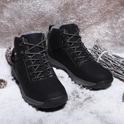 Men Boots Waterproof Snow Boots Man Plush Hiking Sneaker Footwear Outdoor Non-slip Unisex Ankle Shoes Plus 48 Winter Warm