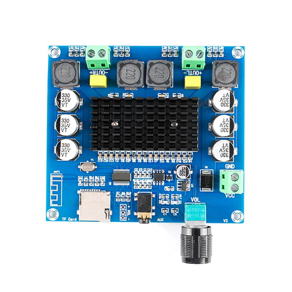 

XH-A105 Sound Amplifier Board Bluetooth-compatible TDA7498 Power Amplifier Board Supports AUX for Speakers Home Theater DIY