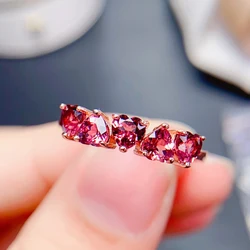 Natural Garnet ring for women silver 925 jewelry luxury gem stones 18k gold plated free shiping items Party Gift