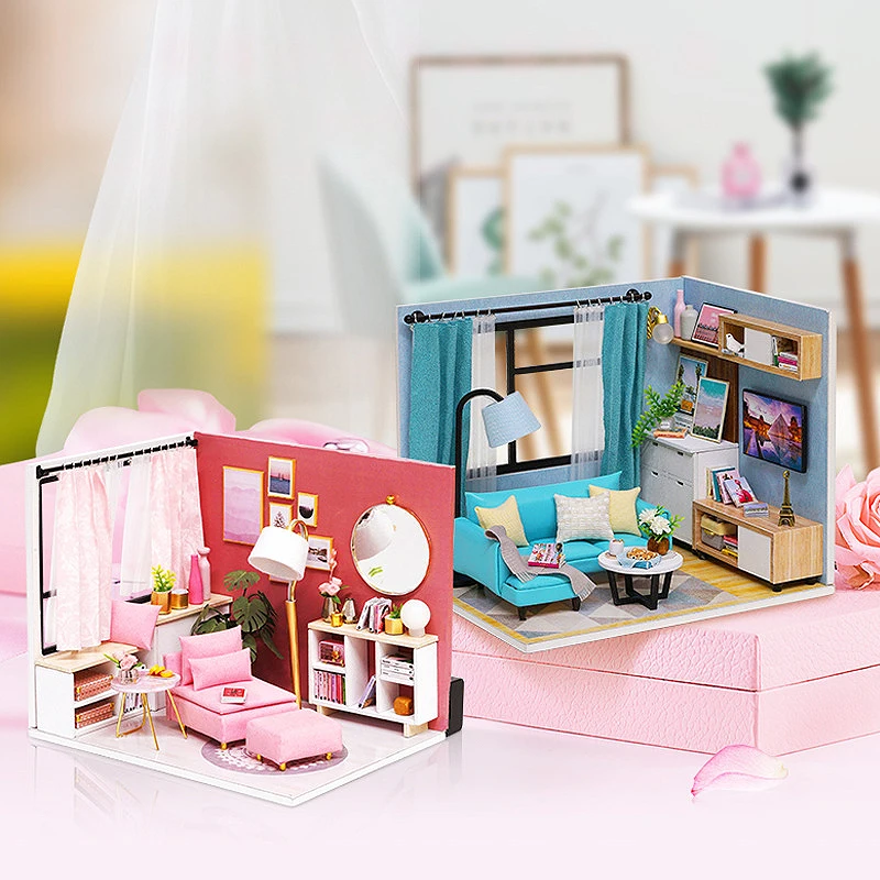 DIY Mini Doll House Handmade 3D Puzzle Assembly Building Model Toys Home Bedroom Decoration with Furniture Toys Gifts DollHouse