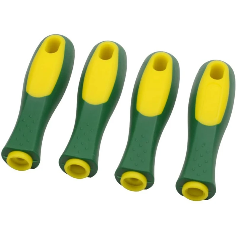 8 Pack Ergonomic Rubber File Handle For File Or Mills, Round Hole And Rectangular Hole, 4-1/3Inch Length