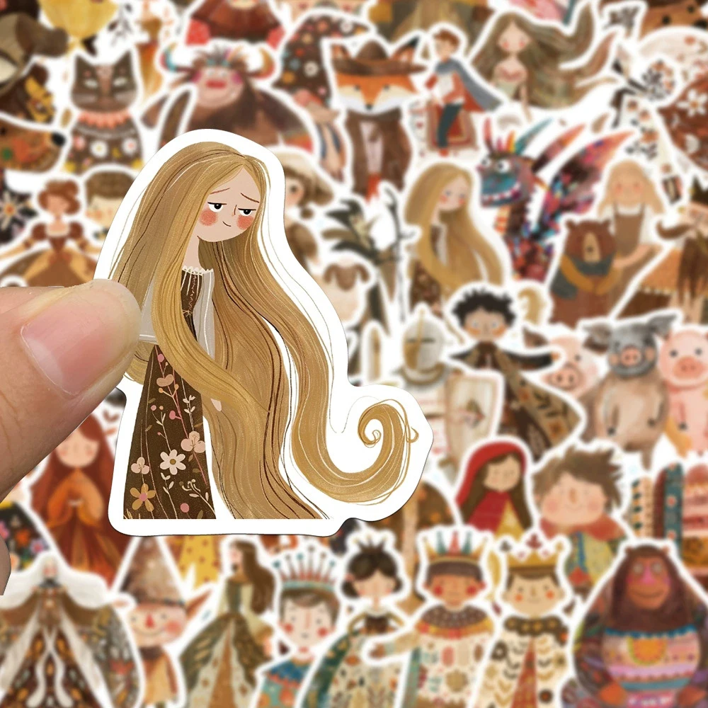 

10/30/50pcs Creative Cute Fairy Tale Character Stickers Cartoon Decoration Decals for Laptop Computer Water Bottle Retro Sticker