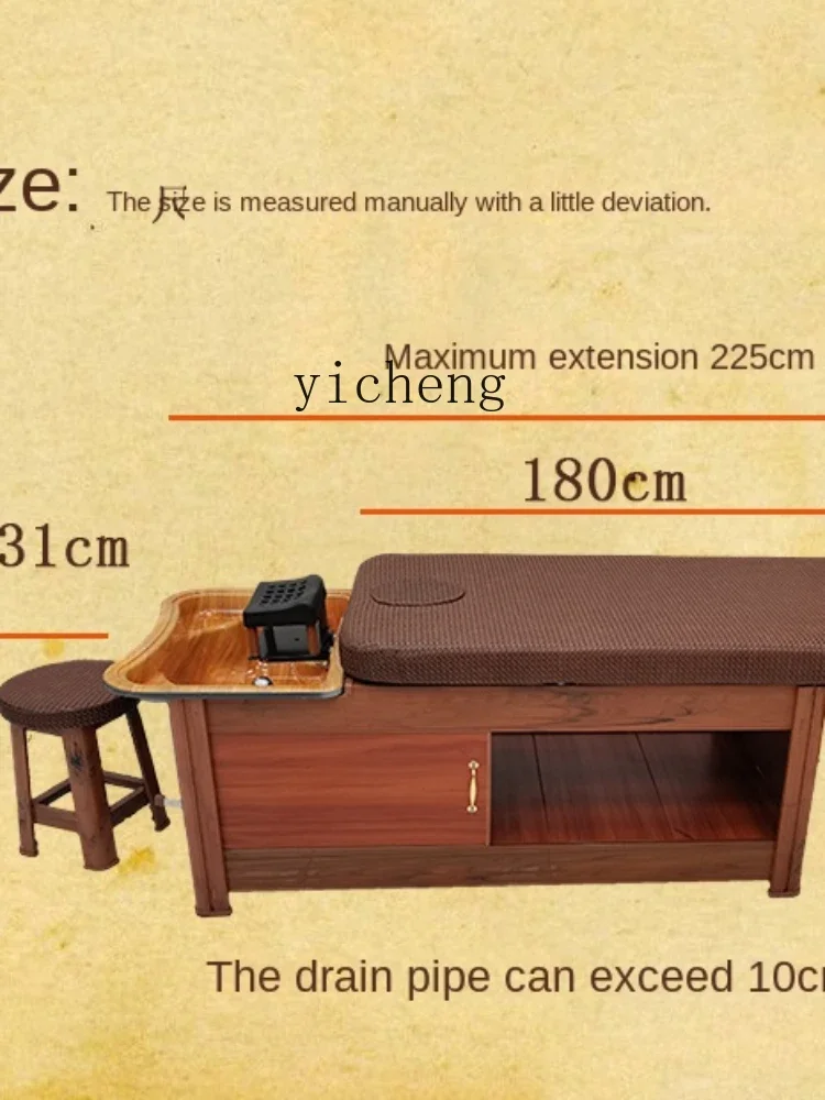 

Yy Shampoo Chair Water Circulation Head Therapy Bed with Rollers Fumigation Thai Lying Completely Massage