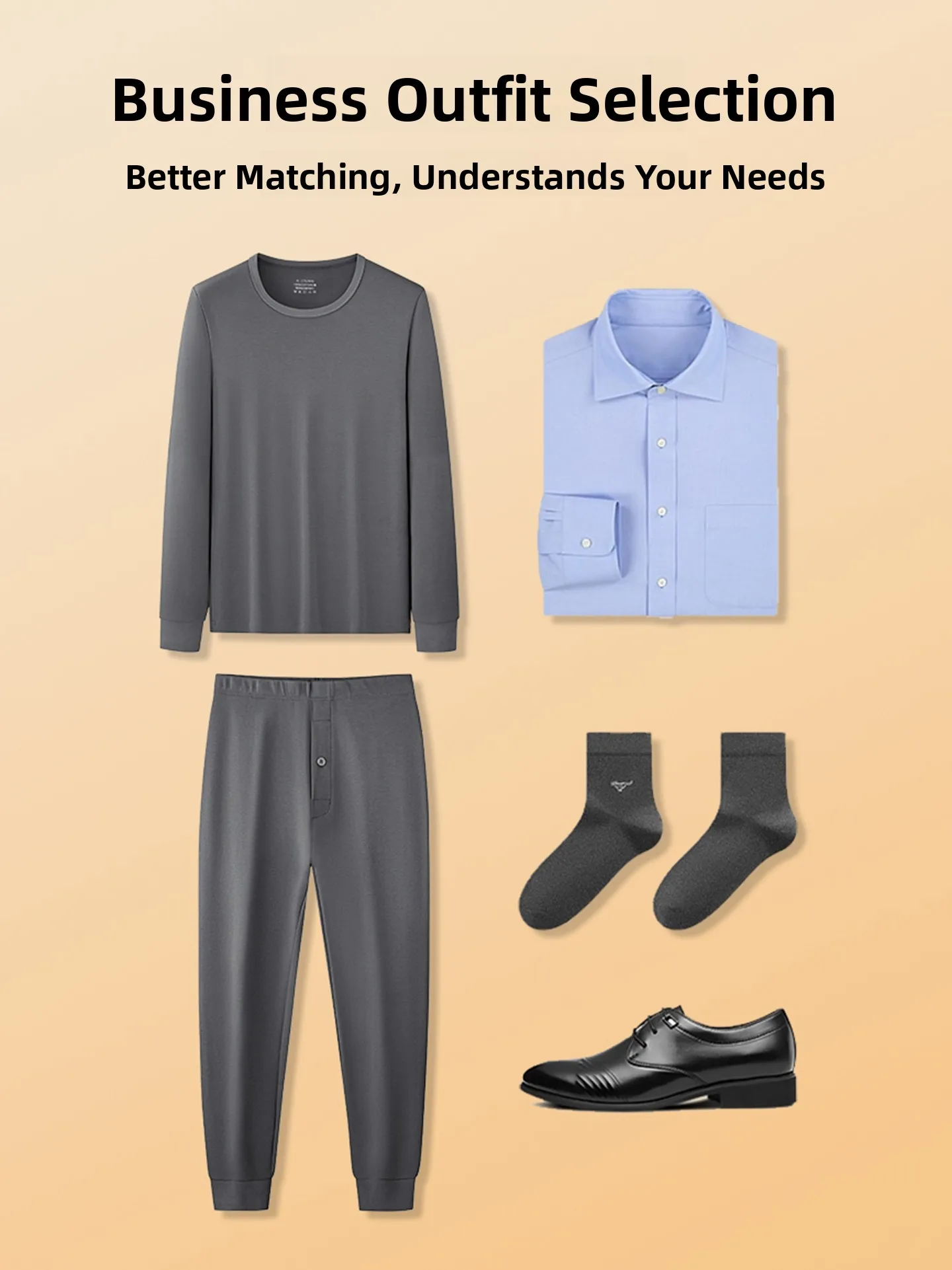 Comfortable Warmth Men's Underwear Set Baby Level 100 Brushed Cotton Long Pants Long Sleeve round Neck Pure Color Home Wear