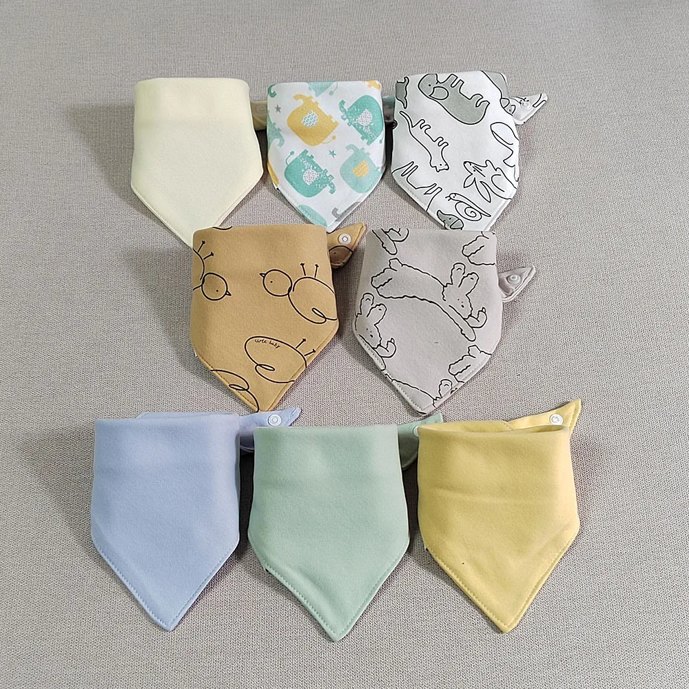 Newborn Baby Bibs Cotton Triangle Bandana Bib For Baby Boy Girl Infant Feeding Drooling Teeting Bibs 8 Pieces Burp Cloth