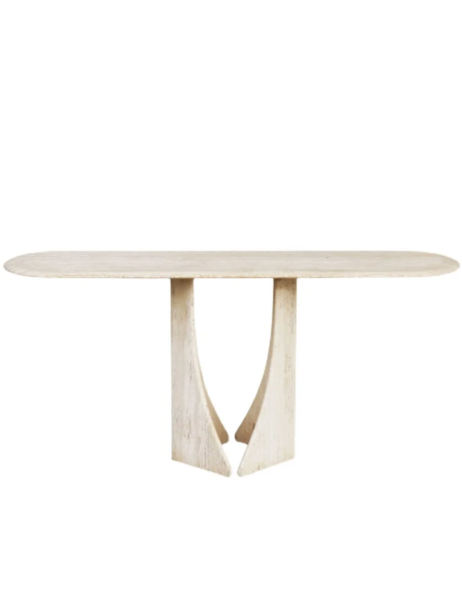 

Минималистичная мебель для гостиной для дома или отеля: консольный столик из травертина в современном европейском стиле для прихожей