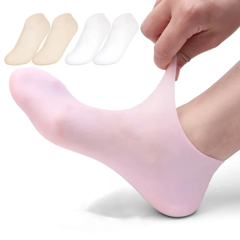 1 Pair Silicone Protective Foot Cover Waterproof Softening Horny Tender Foot Cover Moisturizing Gel Socks