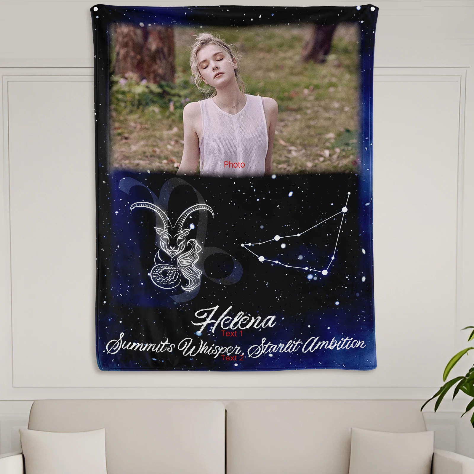 Custom Capricorn Zodiac Sign Blanket With Starry Sky Design For Unique Gifts And Celestial Home Decor