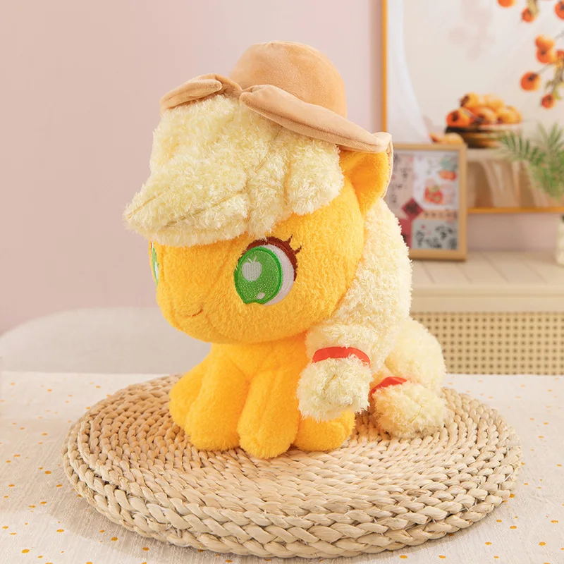 28cm bonito dos desenhos animados kawaii meu pequeno pônei crepúsculo brilho arco-íris traço apple jack boneca de pelúcia travesseiro decoração presente aniversário brinquedo