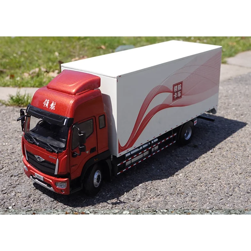 Diecast 1:22 Scale Foton ES7 High Top Medium Truck Cargo Box Logistics Transport Truck Alloy Car Model Collection Gift Toys