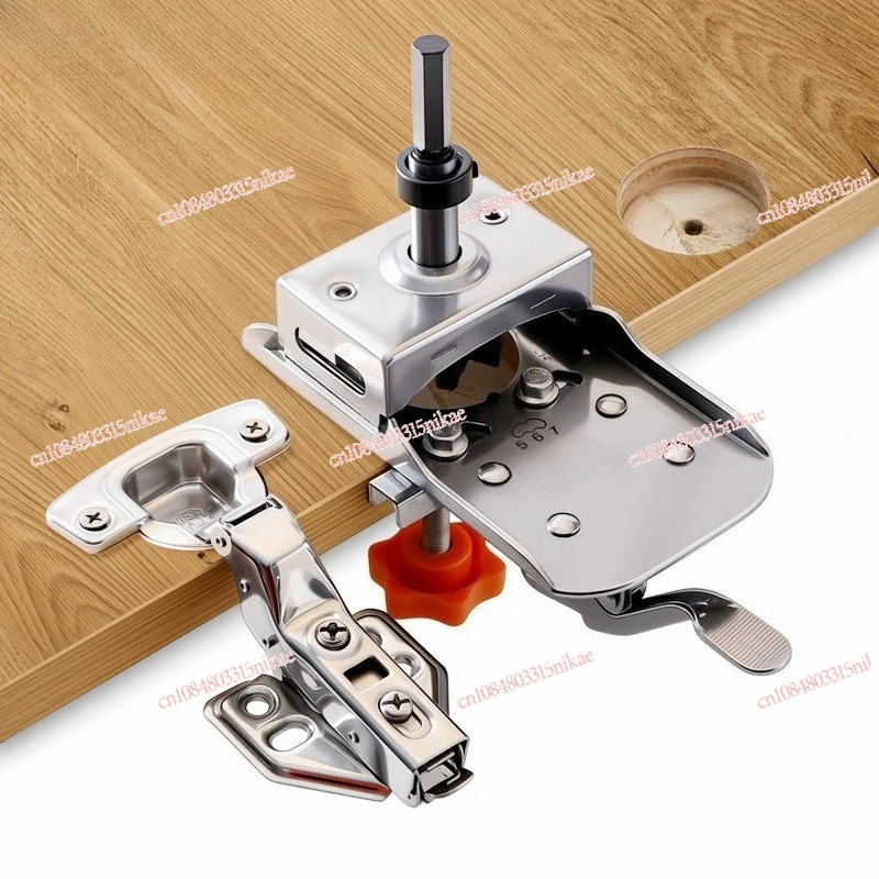 

Stainless Steel Hinge Drilling Locator | Adjustable Margin Quick Clamp for Woodworking Cabinet Door