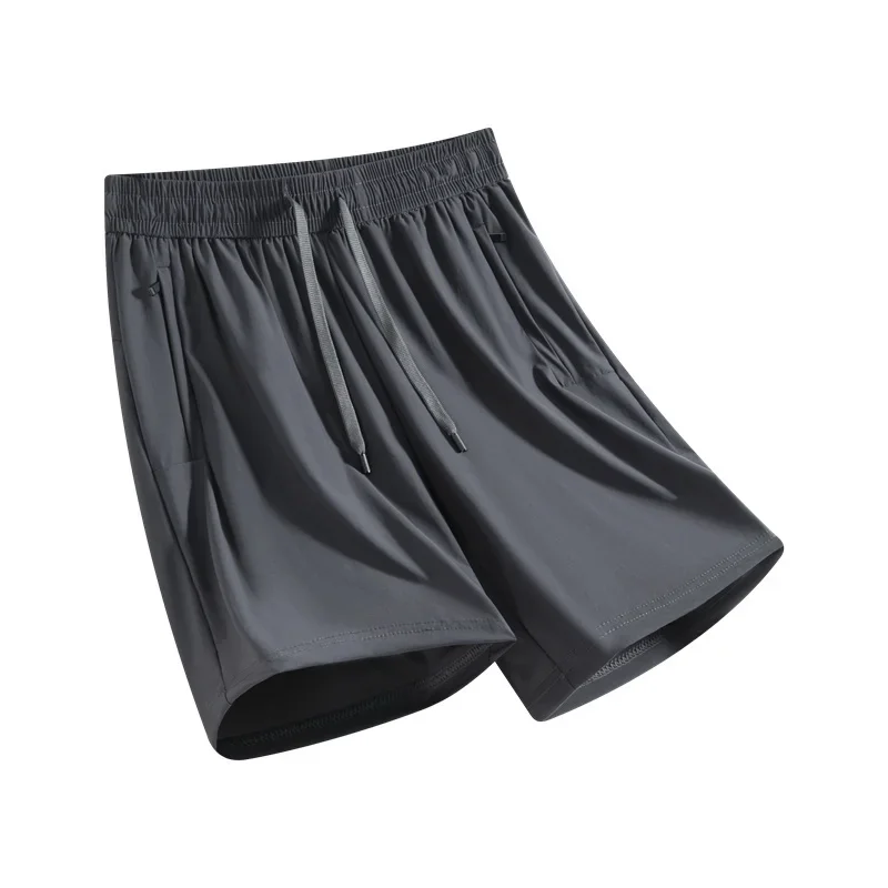 أزياء الربيع الصيف الرباط الرياضة تشغيل السراويل بسيطة بلون تصميم التجفيف السريع تنفس الجليد النسيج الرجال قصيرة 2PCS