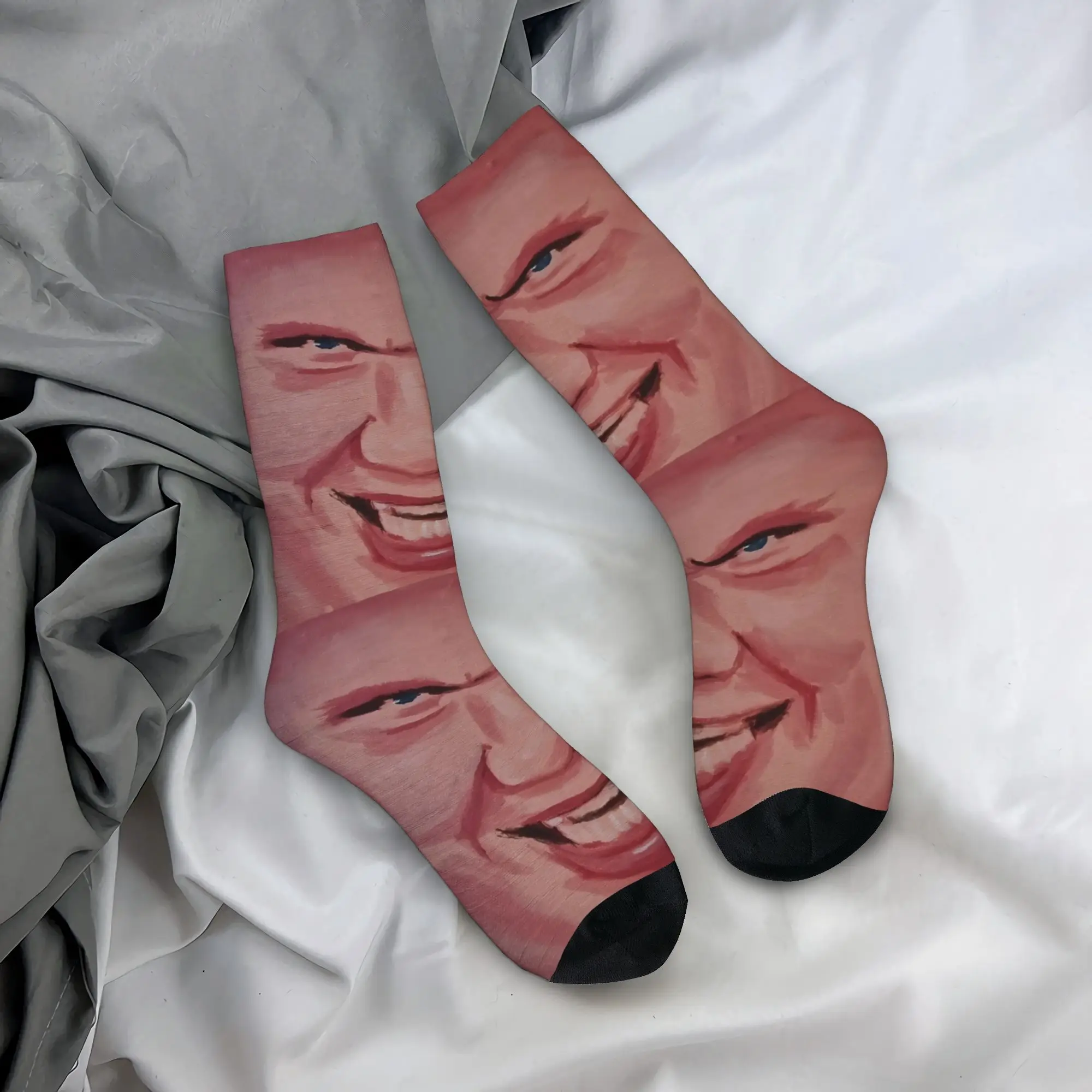 New Male Men Socks Harajuku Evil Haalands Face Sock Polyester Soccer Football Sport Women Stockings Spring Summer Autumn Winter