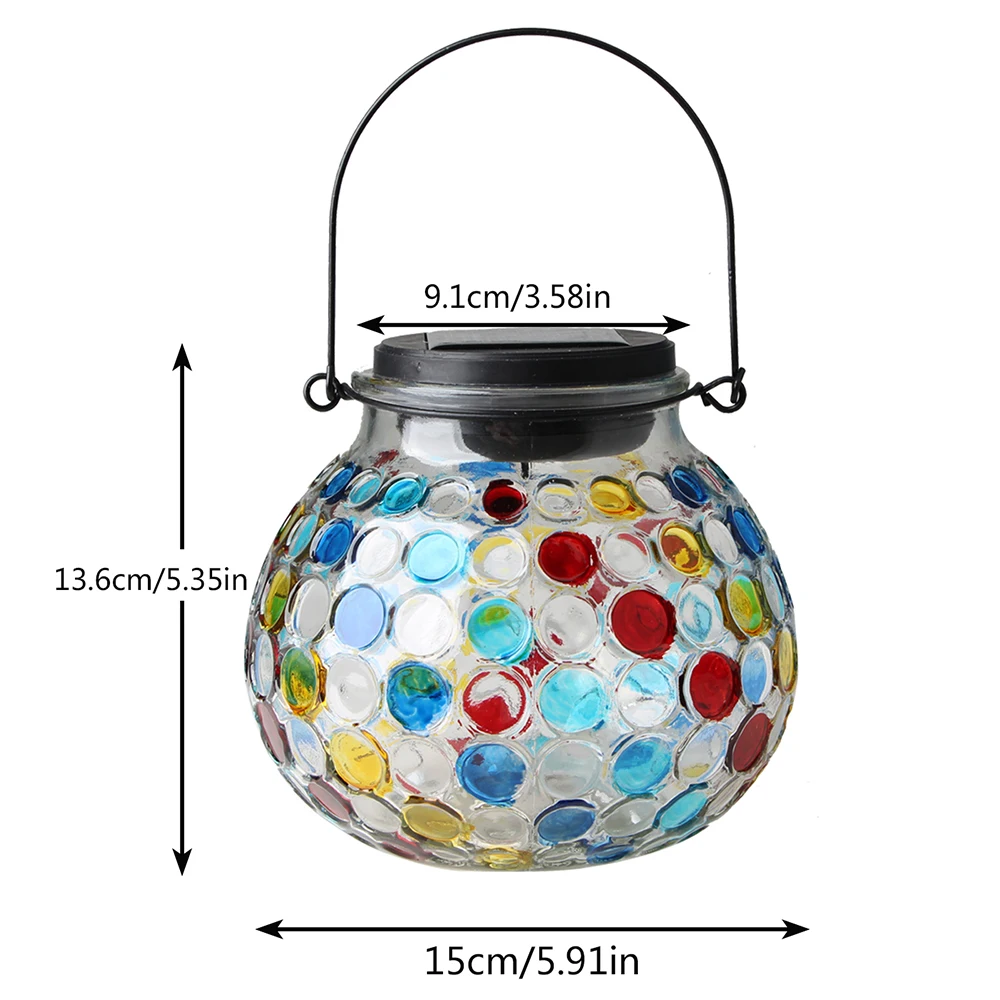 Imagem -04 - Led Solar Pendant Night Light Outdoor Glass Bottle Jar Abajur Festa de Jardim Camping Terraço Quintal Decoração