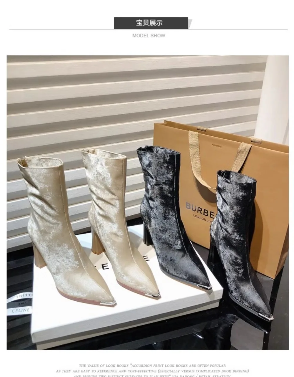 

Женские модные ботинки до середины икры с металлическим каблуком, на массивной подошве, с боковой молнией, на высоком каблуке, удобные, универсальные, осенне-зимние