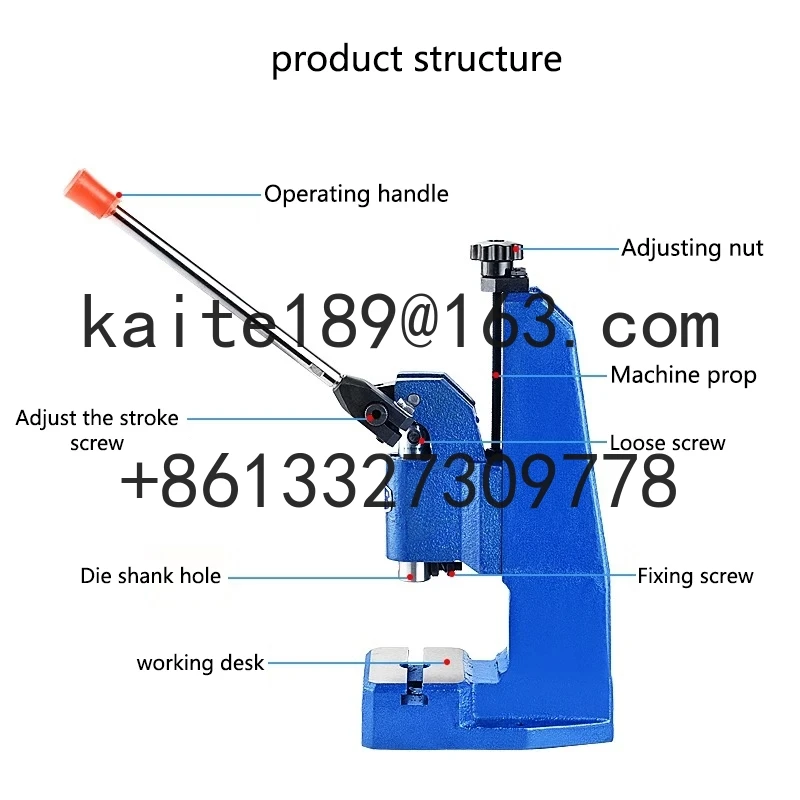 Precisie handmatige ponsmachine Handpersmachine Apparatuur Tafelblad Ponsas Pers Rillen Machine
