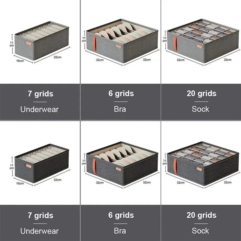 Underwear Organizer Bra Storage Box Panties Socks Storage Boxes Bedroom Wardrobe Clothes Organizer Foldable Drawer Separator