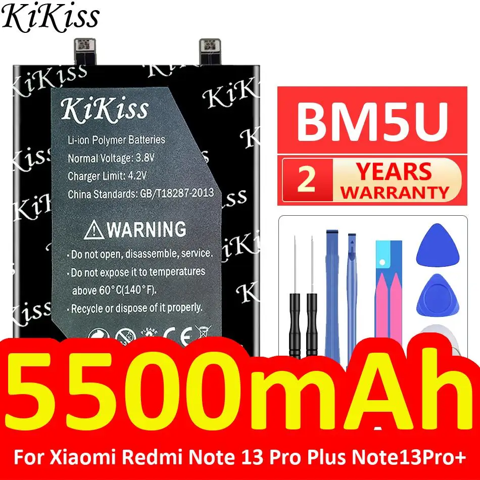 Good Low-Temperature Performance BM5U For Xiaomi Redmi Note 13 Pro Plus Note13Pro+ Stable 5500mAh Mobile Phone Battery