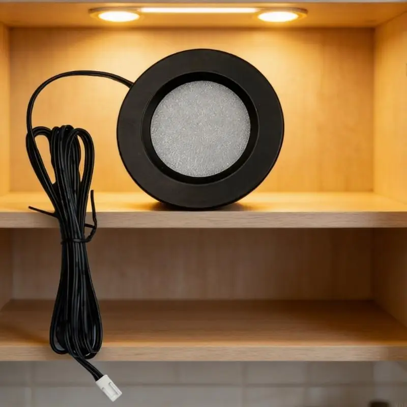 Recessed LED Cabinet Light 12V Low Black Aluminum Housing, Warm White 3000K for Cabinets, Shelves and Wardrobes M4YD