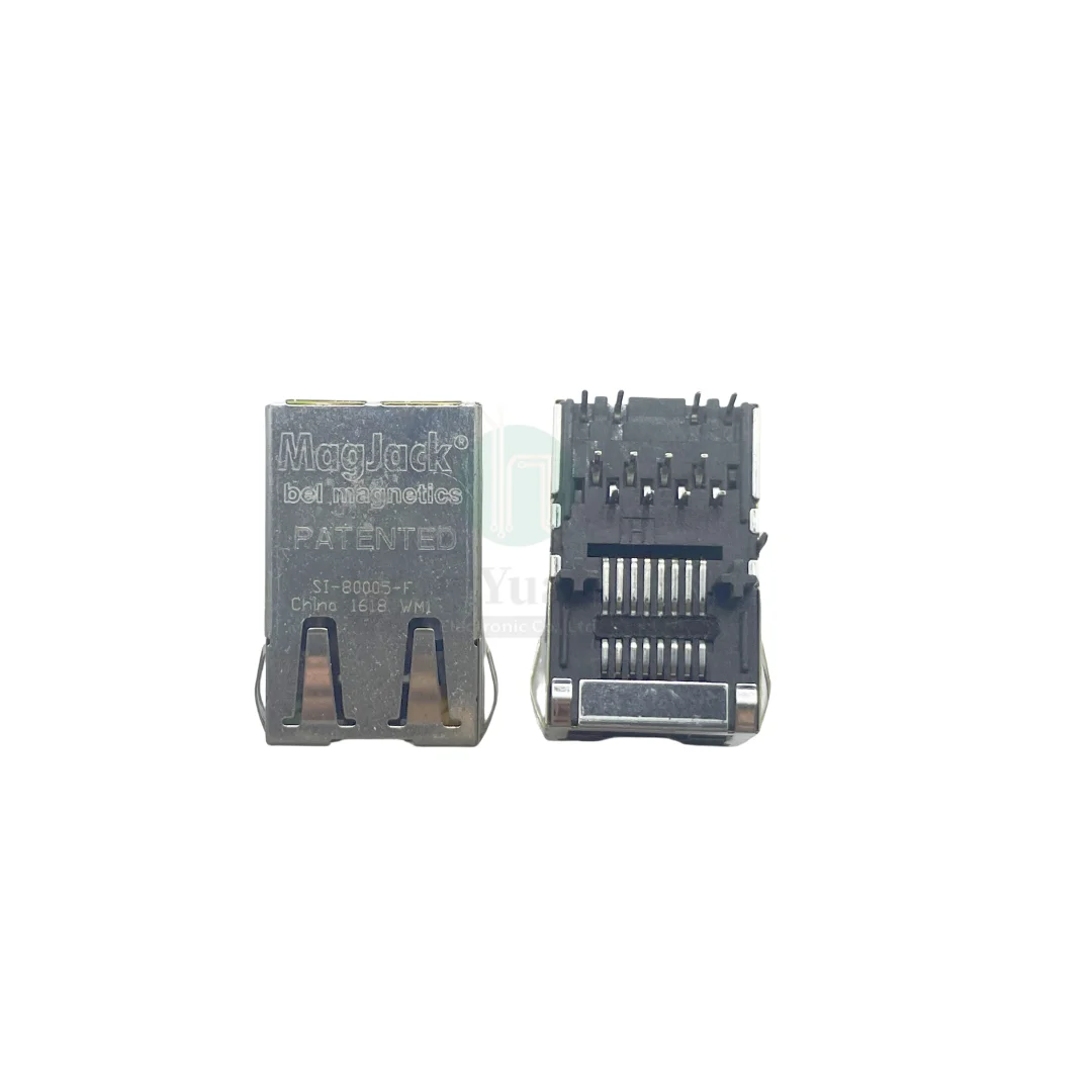 2PCS/ SI-80005-F imported 100 M RJ45 Ethernet network interface socket connector with light and filter
