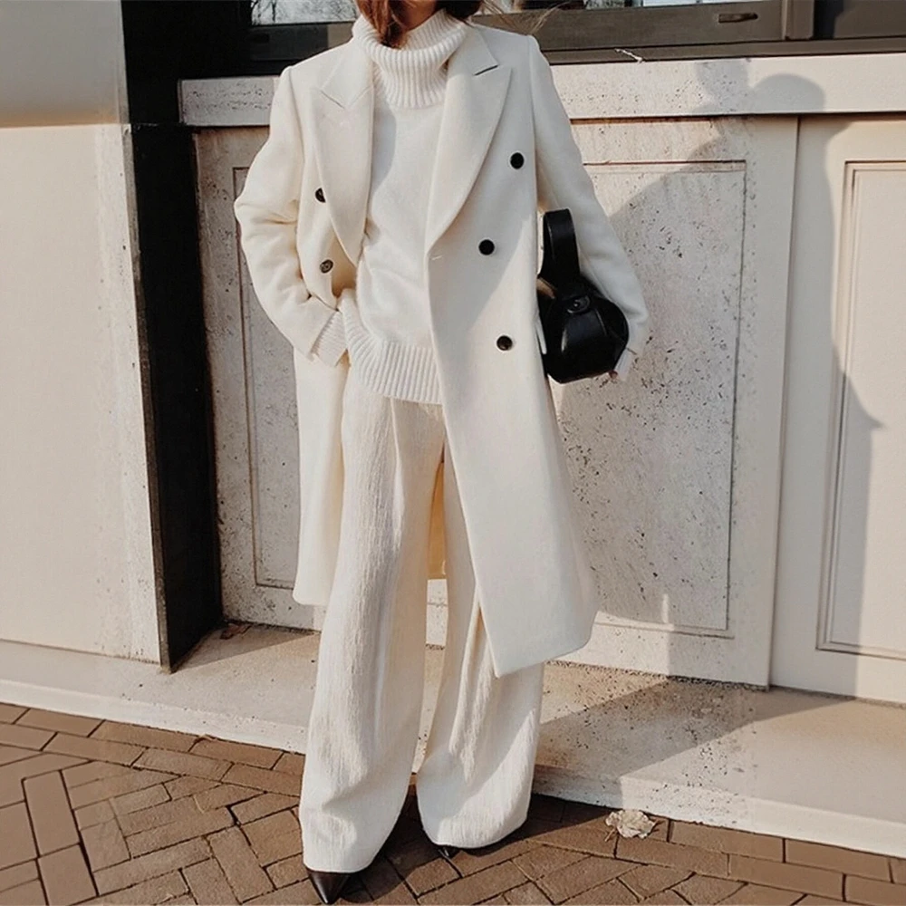 

Женские офисные женские пальто с длинными рукавами и пуговицами спереди, простые однотонные осенне-зимние пальто