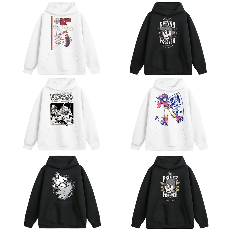 

Dragon Ball Themed Printed Autumn and Winter Couple Hoodie, Designed for Fans with Loose Men's and Women's Long Sleeved Tops