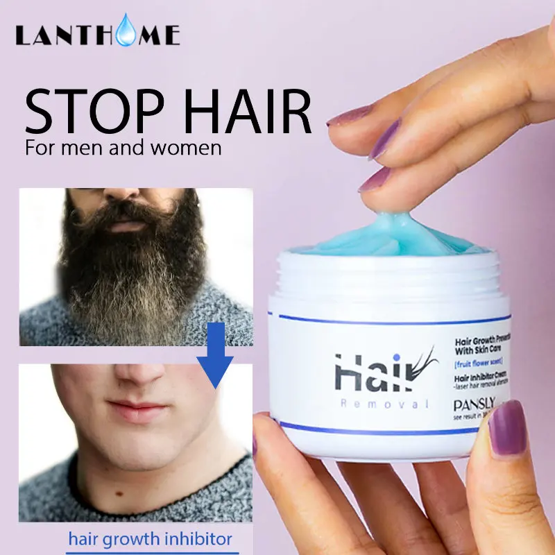 Inibidor permanente da remoção do cabelo, creme depilatório, indolor para a barba, íntimo, perna, corpo, axila, poros do psiquiatra, pele lisa