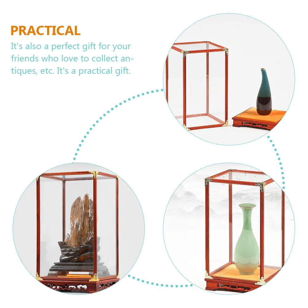 

Glass Buddha Display Box Transparent Craft Holder For Collectibles Storage Desktop Showcase Decorative Box Home
