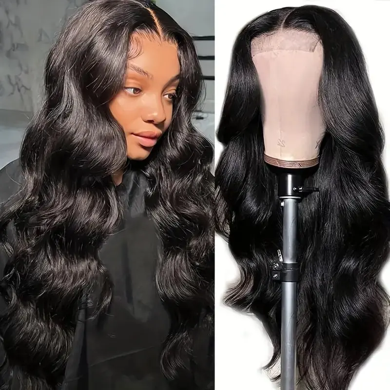 Rosabeauty HD Body Wave Nature Color 13X6 Transparent Lace Frontal Wig 13X4 Front Human Hair Glueless Wig 250 Density