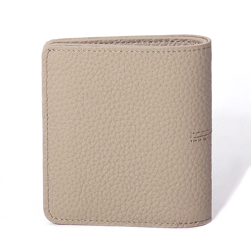 Western Cowhide Leather RFID Blocking Short Women Wallet Fashion Car Line Multi-card Slots Purse for Ladies