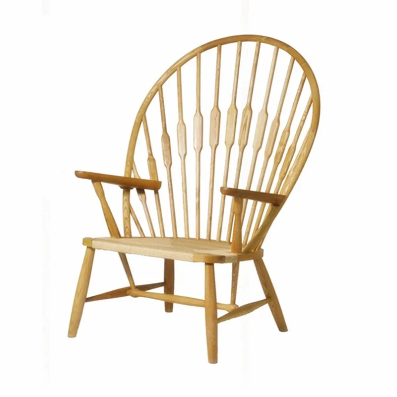 Nordic Peacock Chair Solid Wood Livining Room Chairs for Living Room Furniture Minimalist Modern Backrest Armchair Leisure Chair