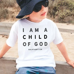 I Am A Child of God Printed Shirt T-shirt Girls Boys Short Sleeve Tops Vintage Tee Child Summer Shirts Tops Toddler Casual Tees