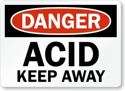 Acid Keep Away Danger Aluminum Weatherproof 12