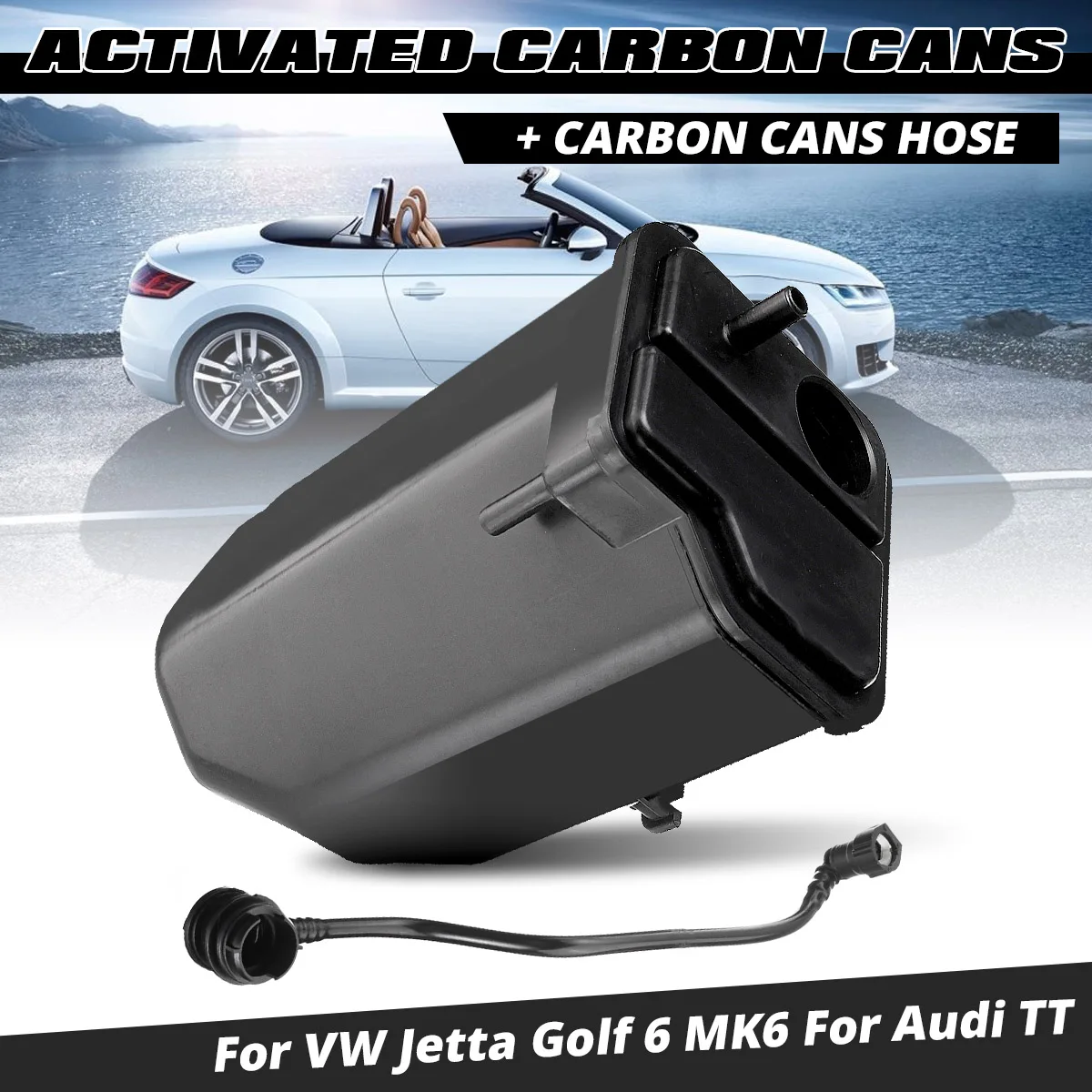 Car Activated Carbon Charcoal Canister Cans & Hose 1K0201801E For VW Jetta For Golf MK6 Beetle EOS For Audi A3 TT 1K0201897AE