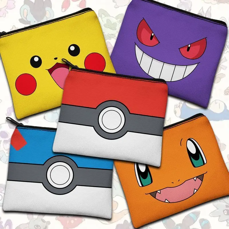 Pokémon anime peripherals Pikachu Gengar Charmander Squirtle cartoon cute small coin purse as a gift for friends
