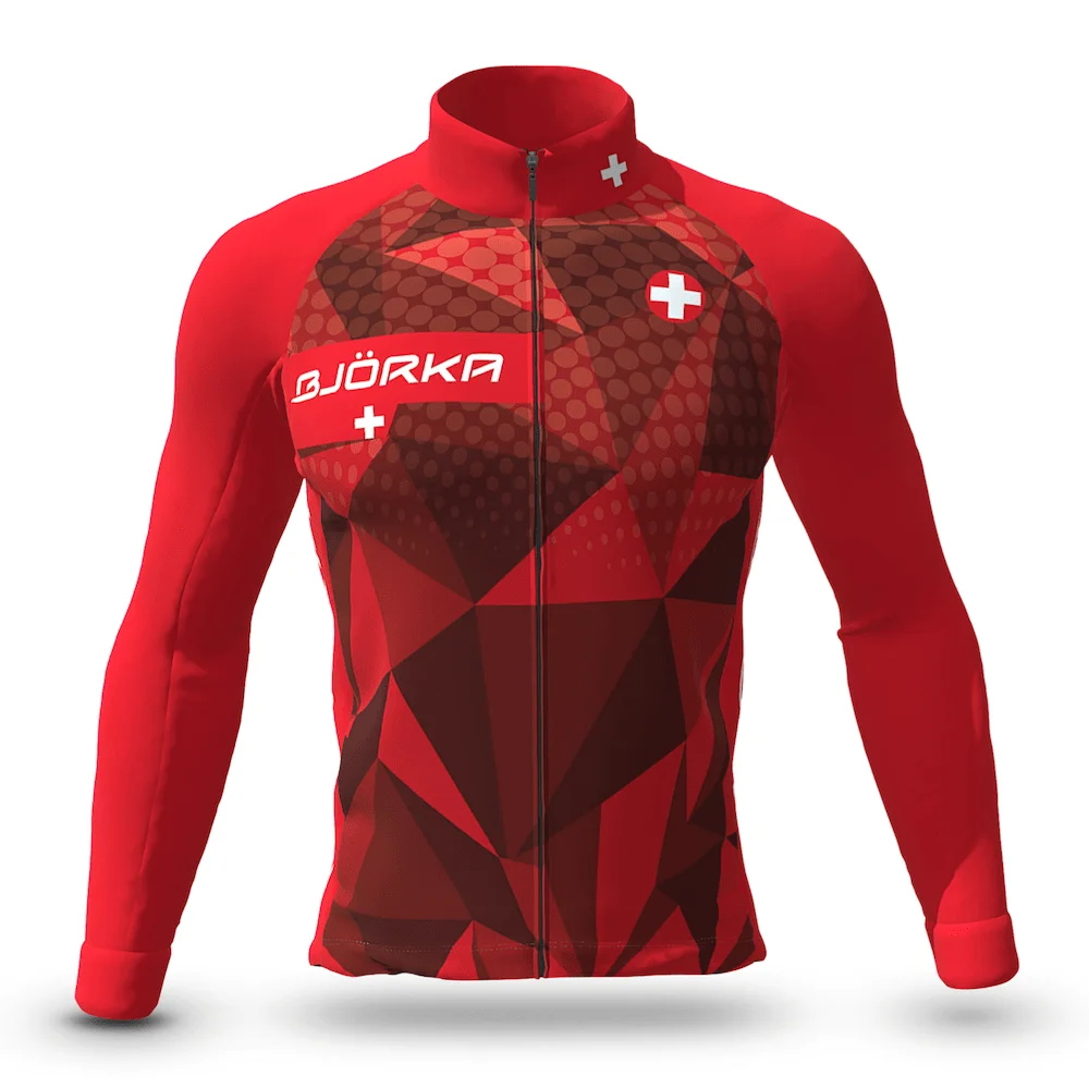 BJORKA Winter Radfahren Thermo Fleece Langarm Trikots Chamarras De Hombres Herren Pro Team Fahrradjacken 3 Hecktaschen Mantel – Detail 7