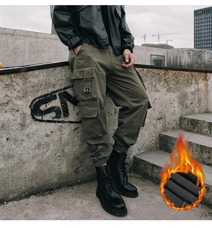 Thick cotton pants to keep warm men's down pants 2024 new style for external wear  cold proof and warm casual pants for winter