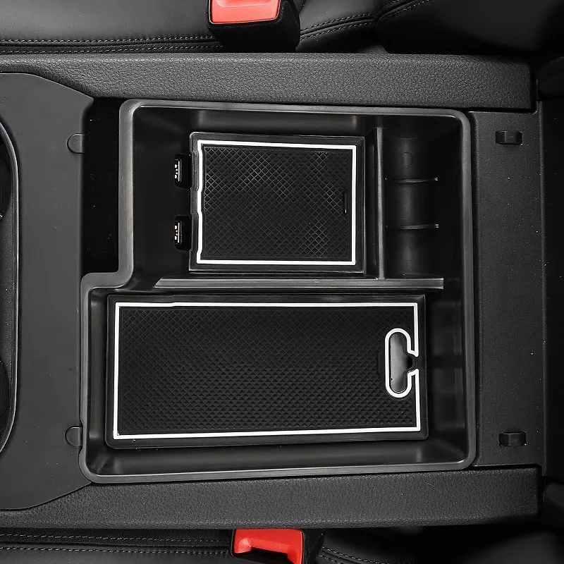 For Porsche Macan Cayenne Panamera 2014-2024 Car Central Control Armrest Storage Box Organizer Tray Holder Organizer Accessories