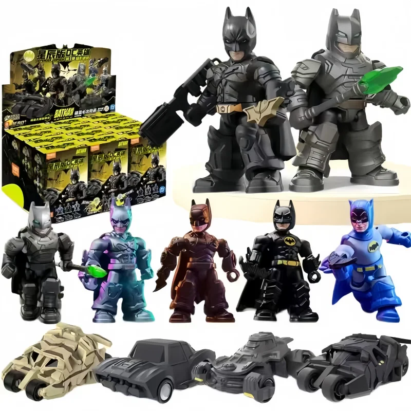 

Blokees Marvel Batman Figures Hero Series Blind Box Toy Batman Batmobile Tumbler Decoration Collectable Model Holiday Gifts