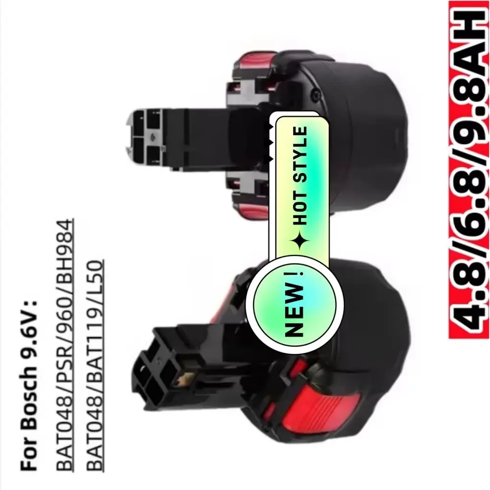 

For Bosch 9.6V BAT048 12800mAh Ni-MH Rechargeable Battery Power Tools Compatible PSR 960 BH984 BAT119 - Replacement Tool Batter