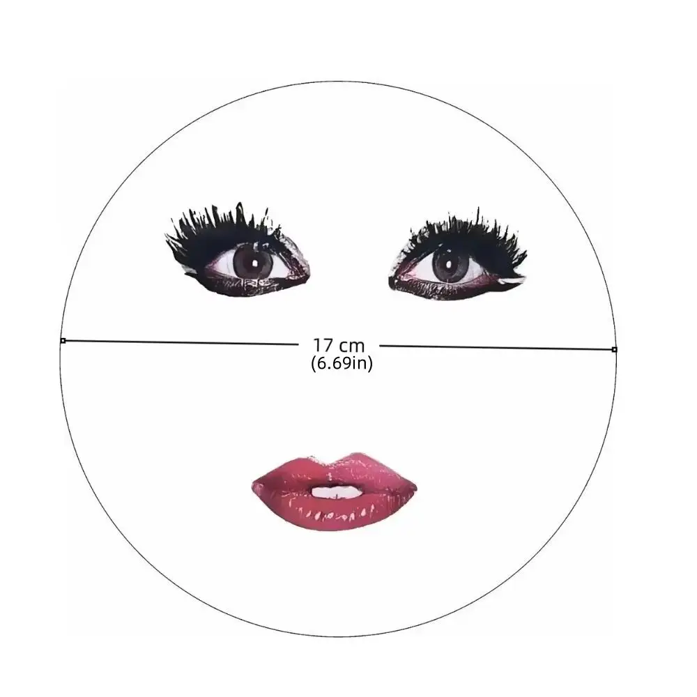 창의적인 과장된 투명 손부채 긴 속눈썹 PVC 프린트 빨간 입술 손부채 메이크업 재미있는 프린팅 부채 어린이 장난감