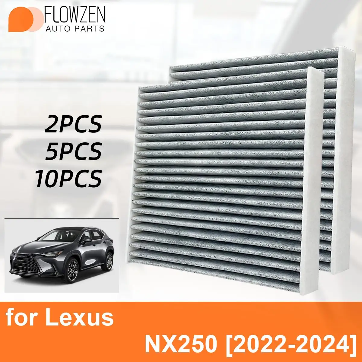 Car Cabin Air Filter for Lexus NX250 2022-2024 Auto Filters Carbon Fiber CF12157 87139-0E040 87139-0R030 87139-26010 87139YZZ37